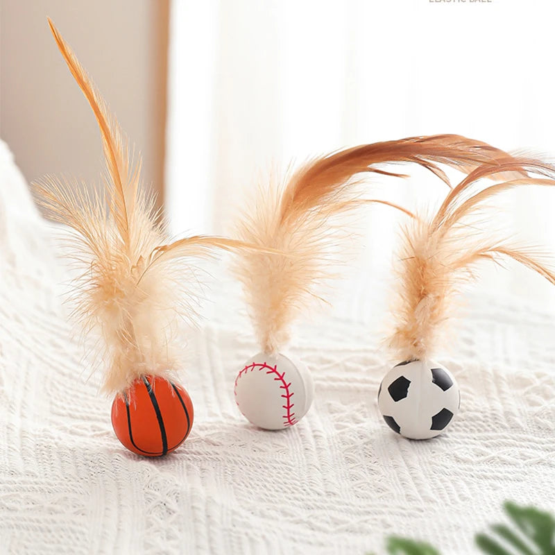 Katzen Federball 3er Set