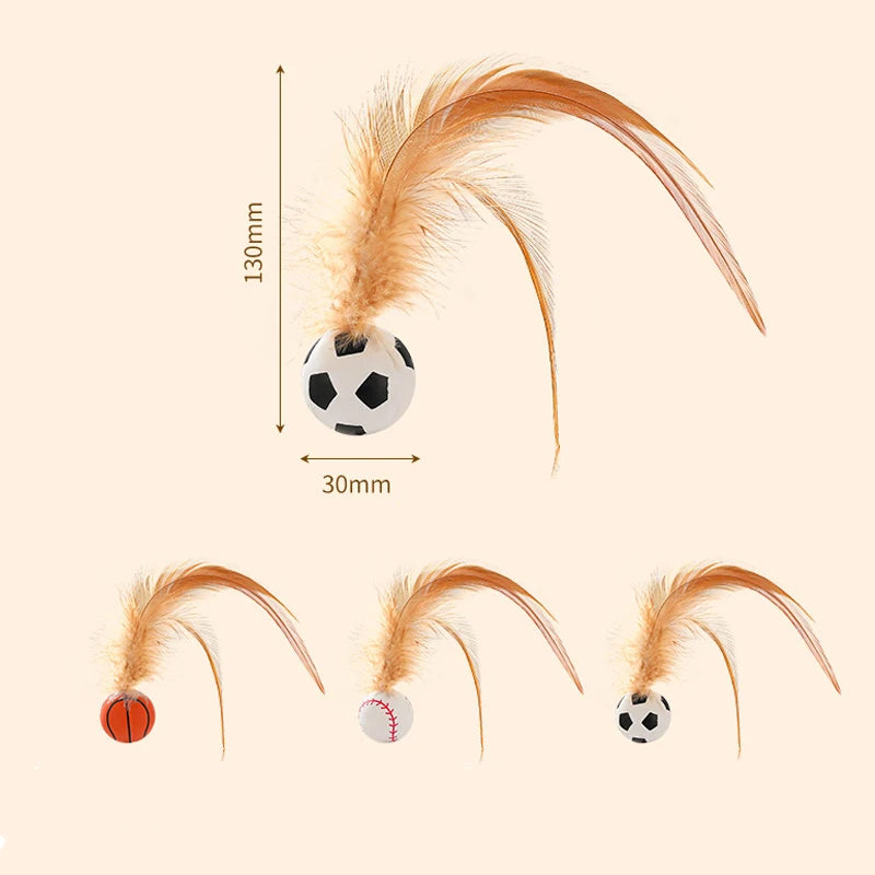 Katzen Federball 3er Set