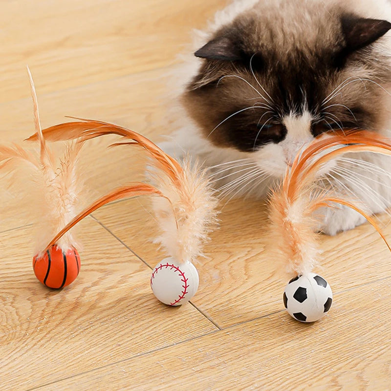 Katzen Federball 3er Set