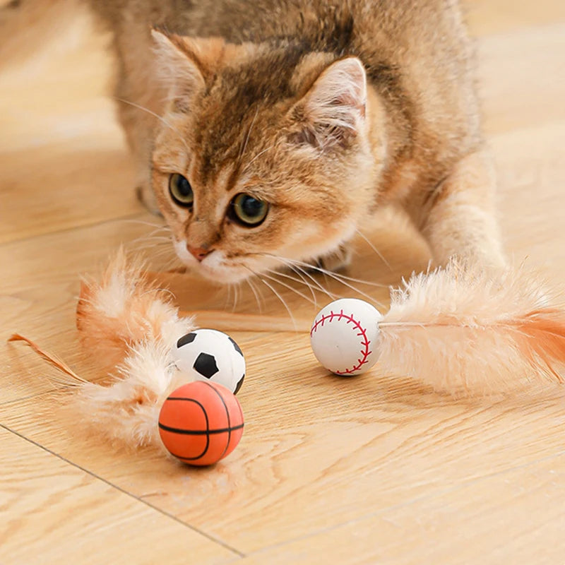 Katzen Federball 3er Set