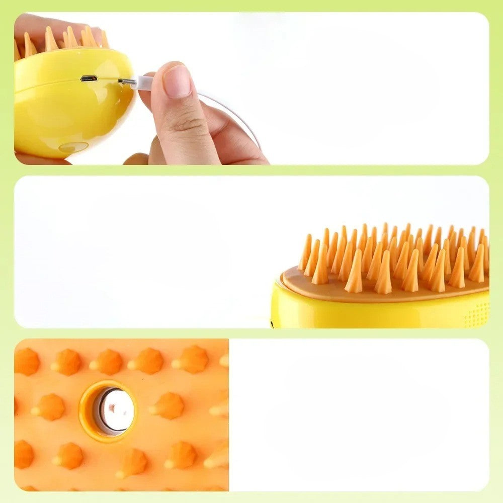 3-in-1 Dampf-Massagebürste für Haustiere